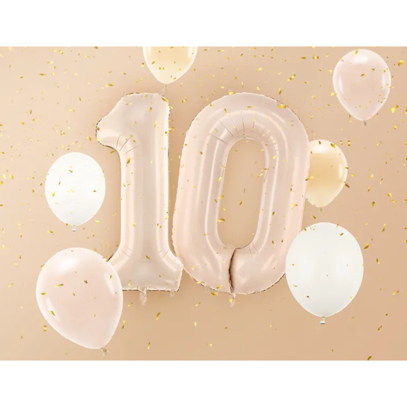 1 Balloon XL - Zahl 0 - Dunkelbeige