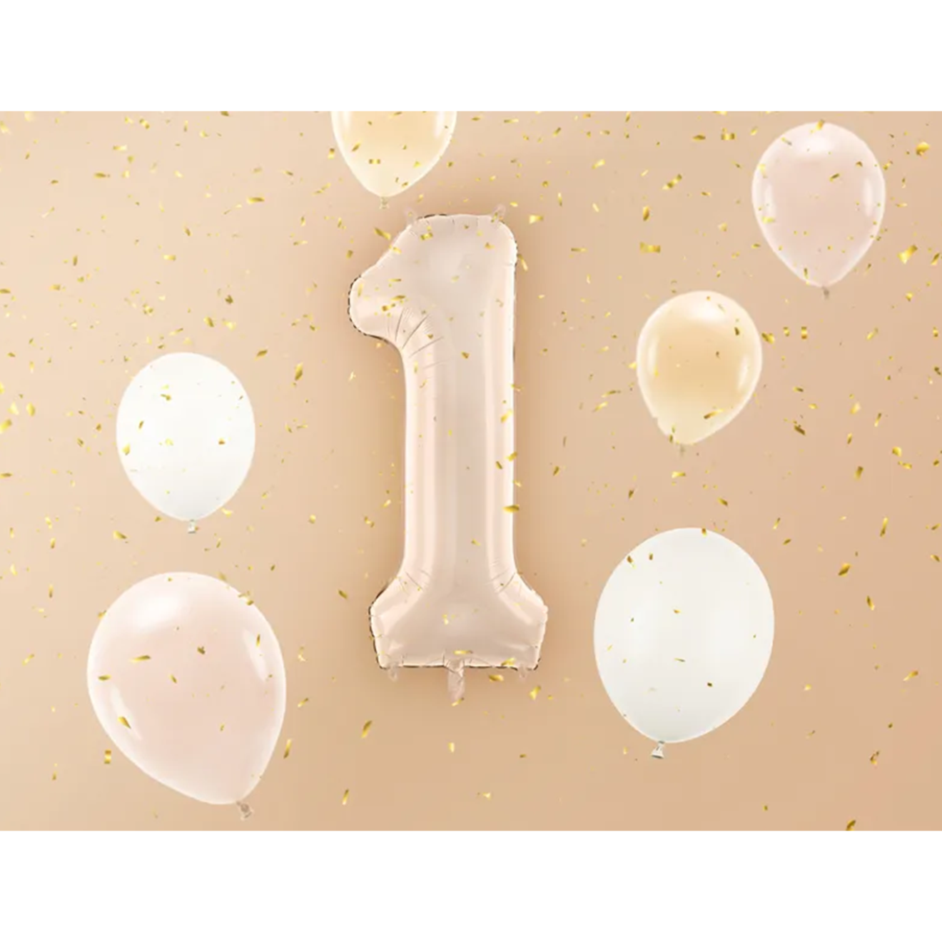 1 Balloon XL - Zahl 1 - Dunkelbeige