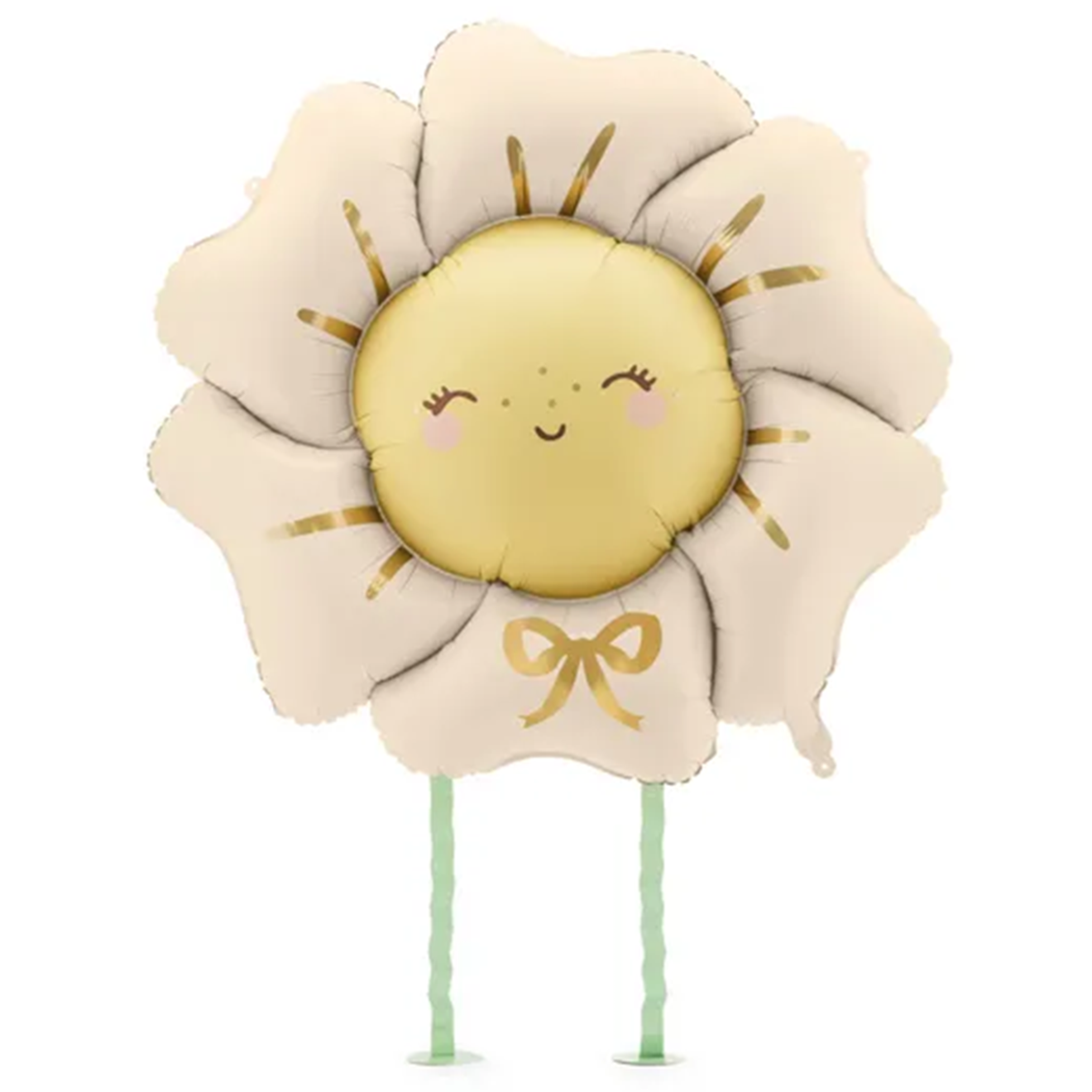 1 Laufender Ballon XXL - Blume - Hellbeige