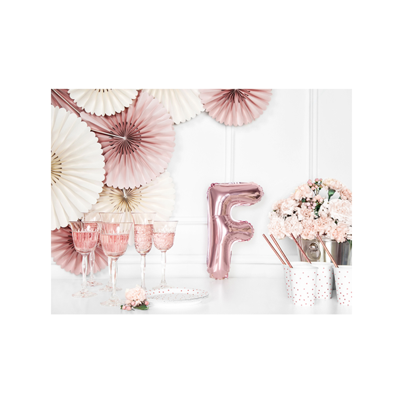 1 Ballon XS - Buchstabe F - RoseGold