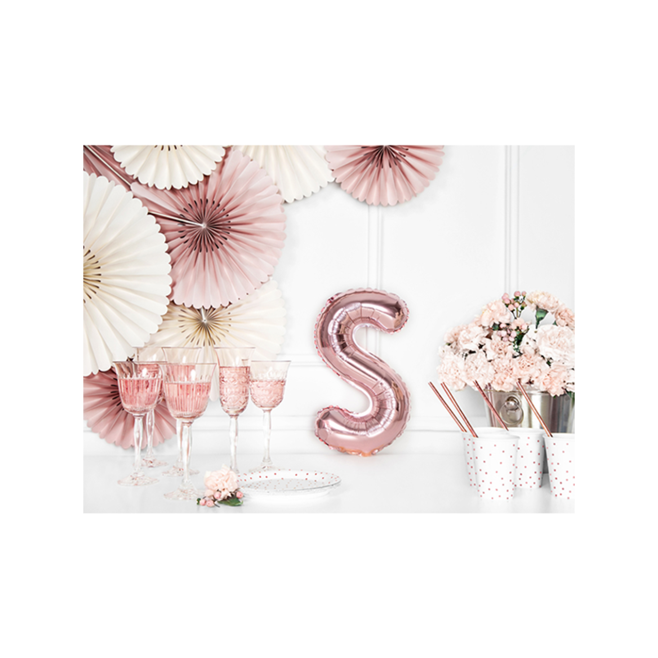 1 Ballon XS - Buchstabe S - RoseGold