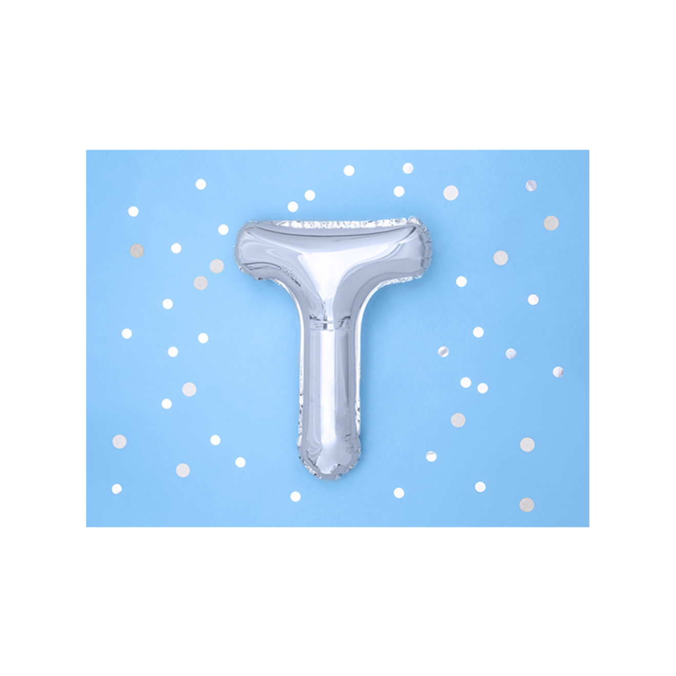 1 Ballon XS - Buchstabe T - Silber