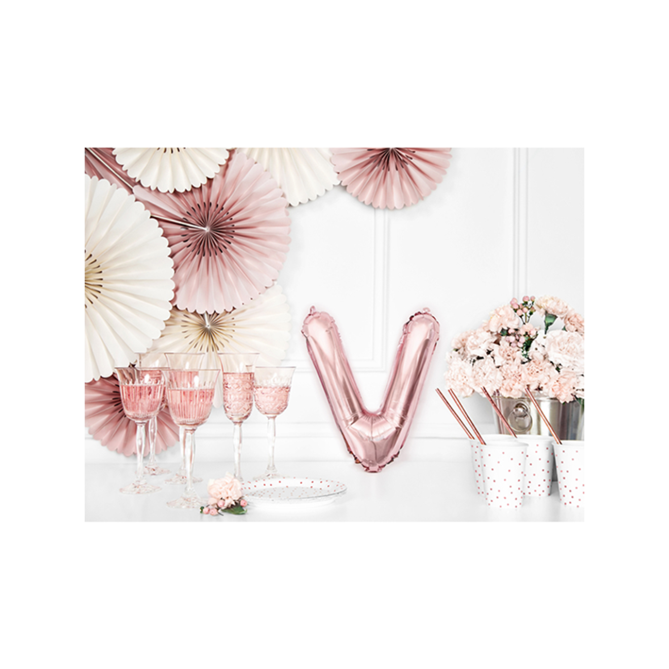 1 Ballon XS - Buchstabe V - RoseGold