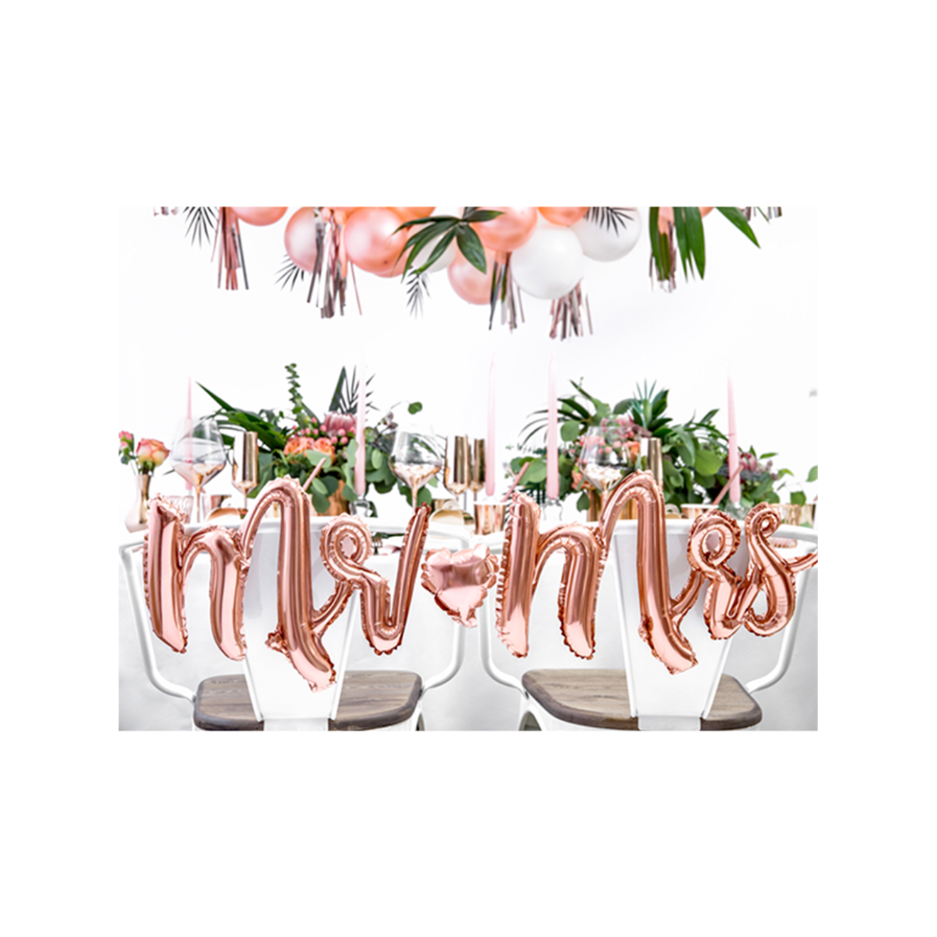 1 Ballon - Schriftzug - Mr & Mrs