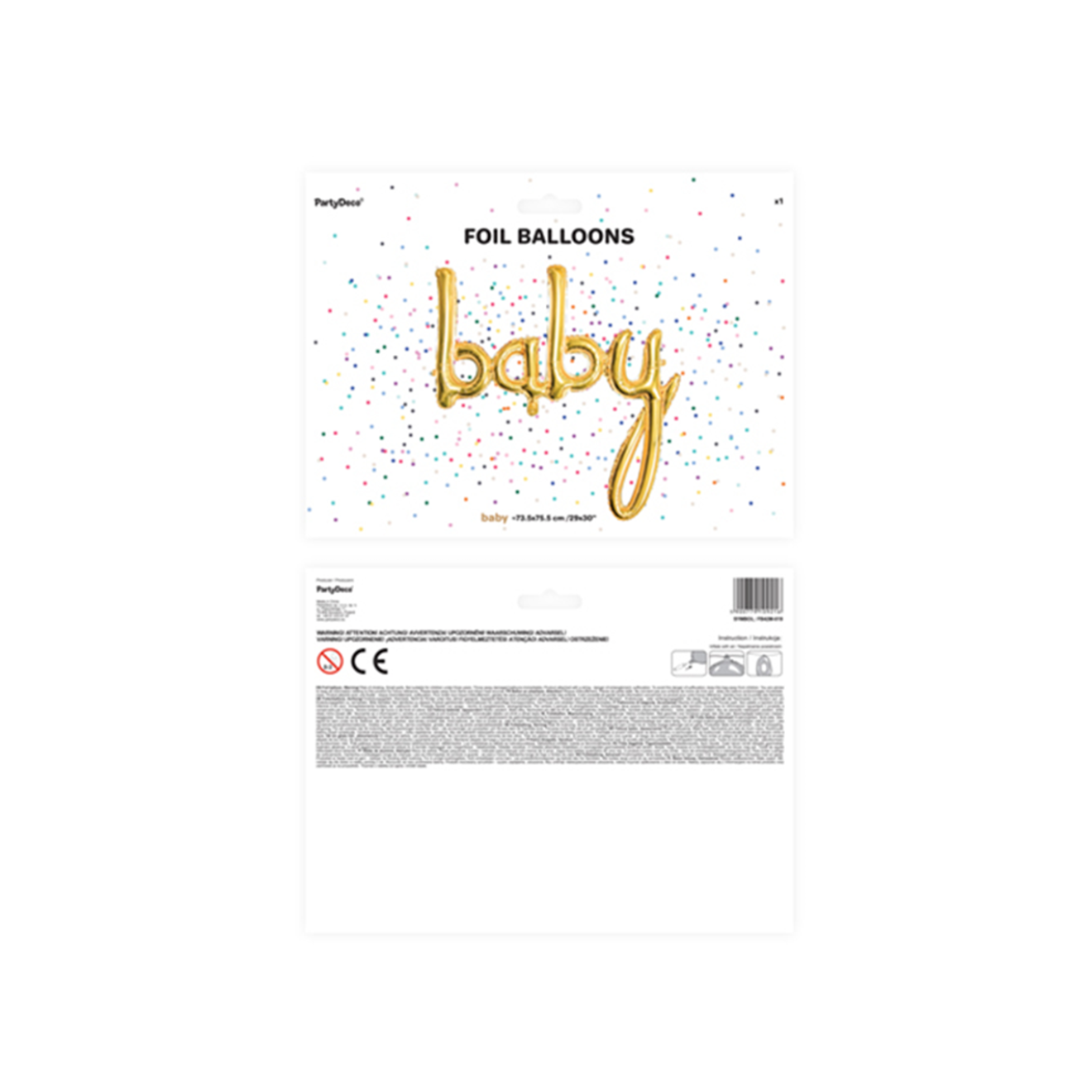 1 Ballon - Schriftzug - Baby - Gold