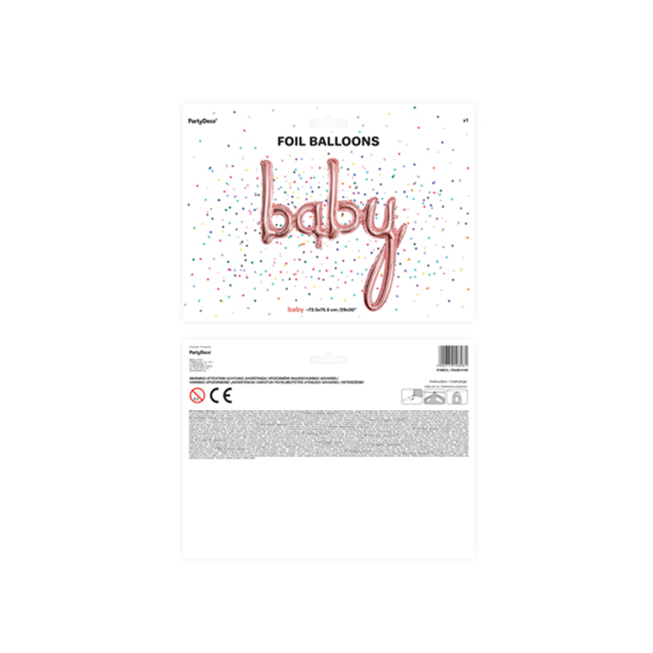 1 Ballon - Schriftzug - Baby - RoseGold