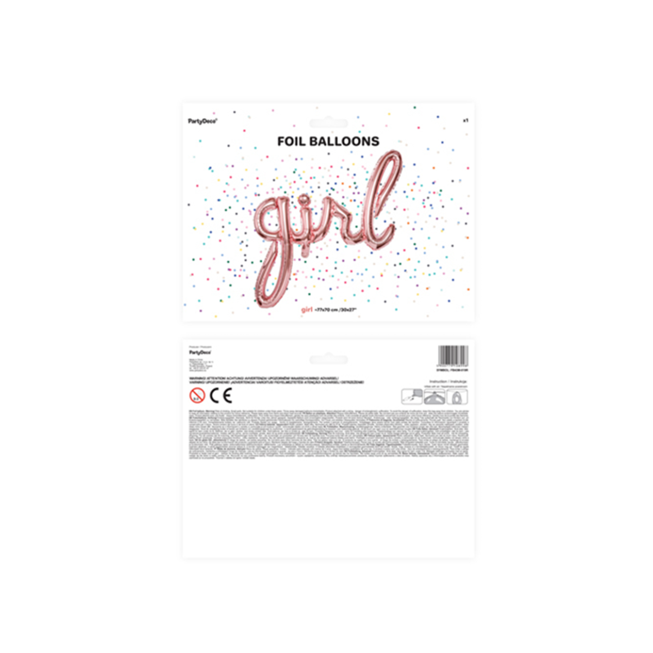 1 Ballon - Schriftzug - Girl - RoseGold