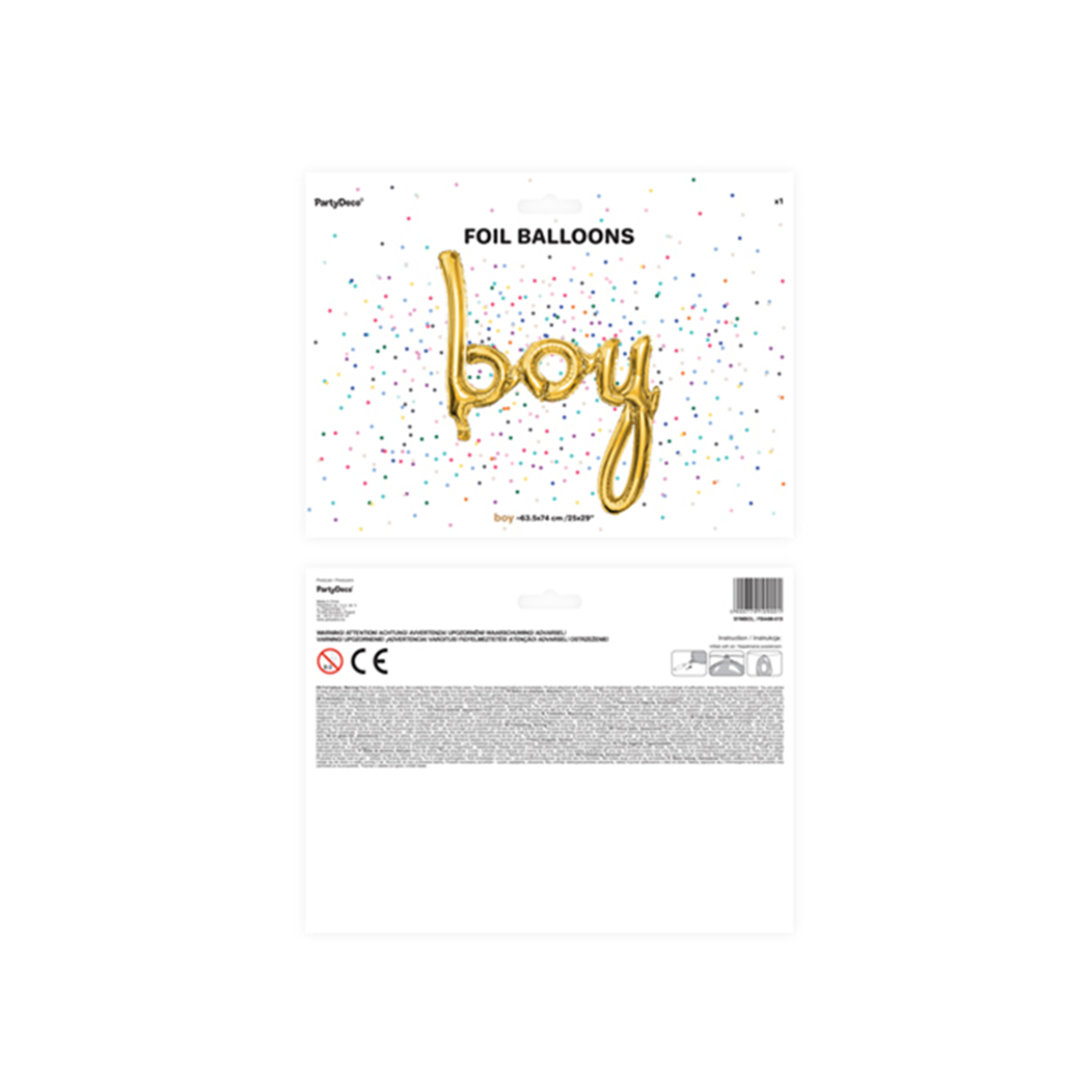 1 Ballon - Schriftzug - Boy - Gold