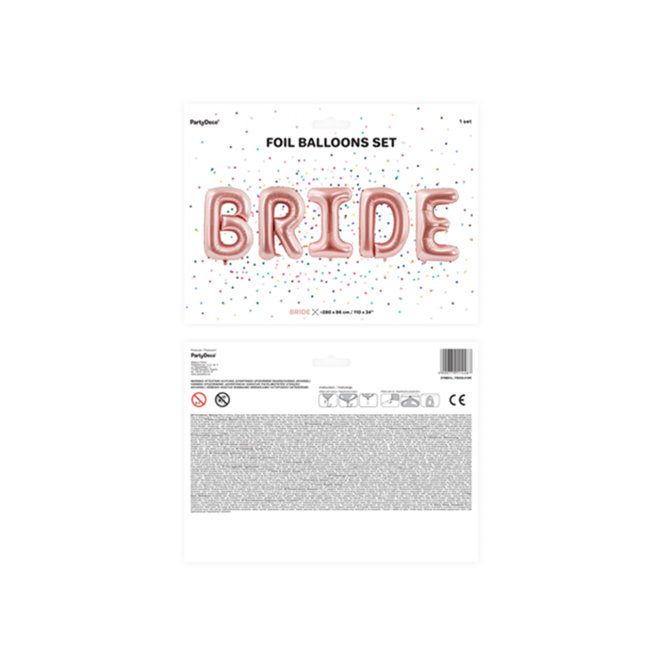 1 Ballon XXL - Schriftzug - BRIDE - Rosegold