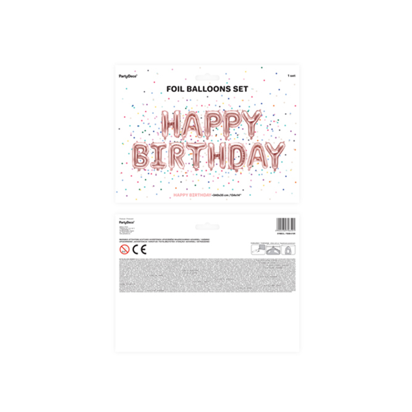 1 Ballon - Schriftzug - Happy Birthday - RoseGold