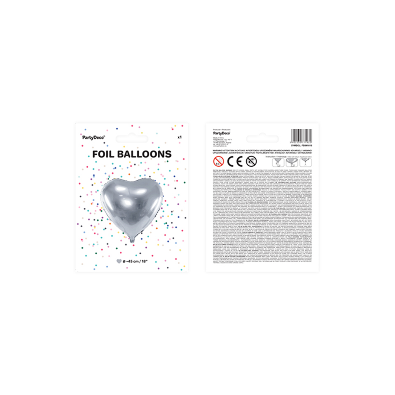 1 Ballon - Herz - Silber