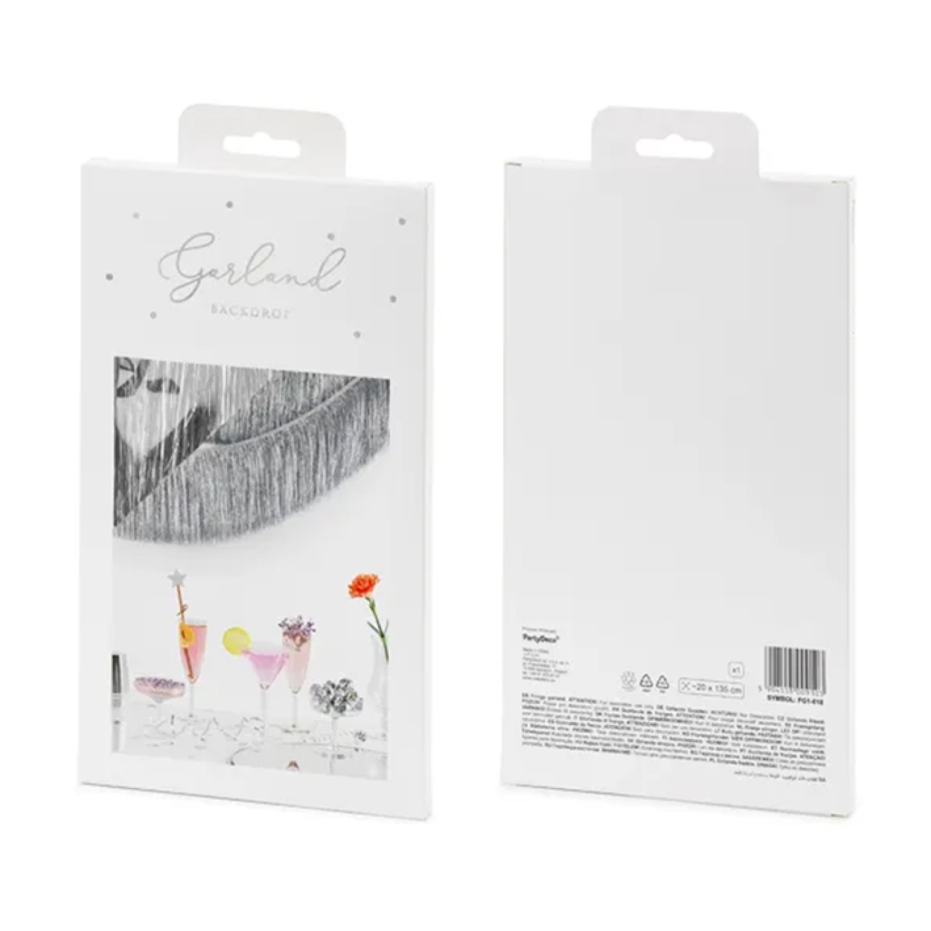 1 Girlande - Fringe Girlande Silber