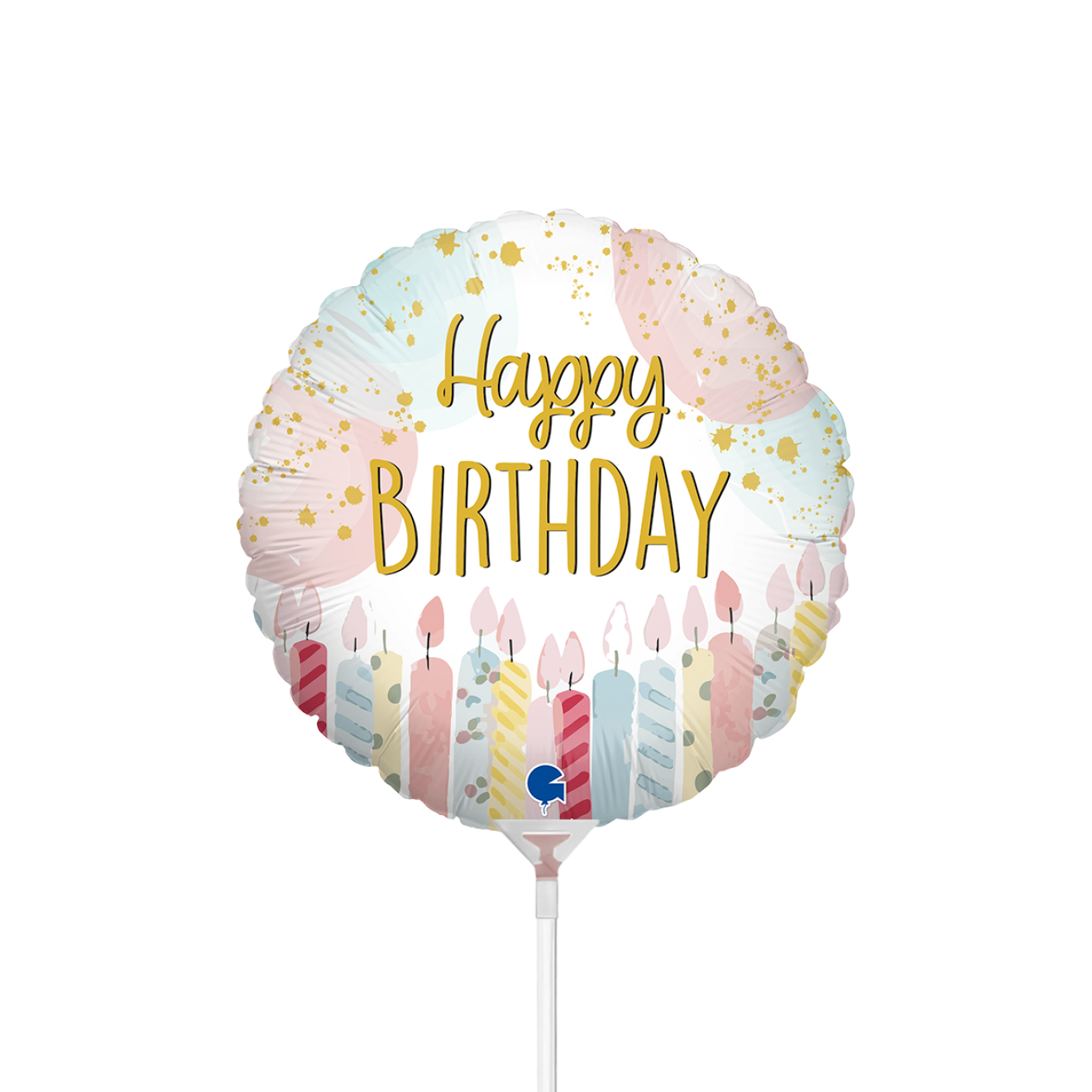 10 Miniballoons Airfilled - Happy Birthday Candle (Unverpackt)