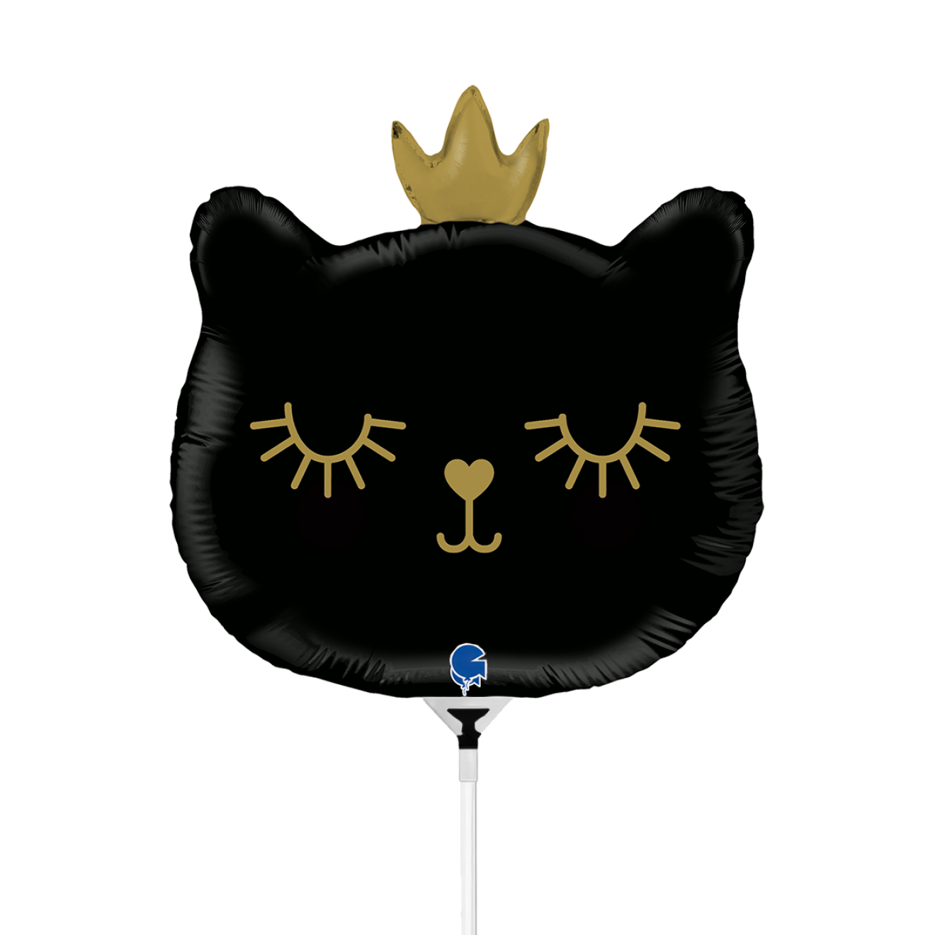 10 Miniballoons Airfilled - Cat Princess - Black (Unverpackt)