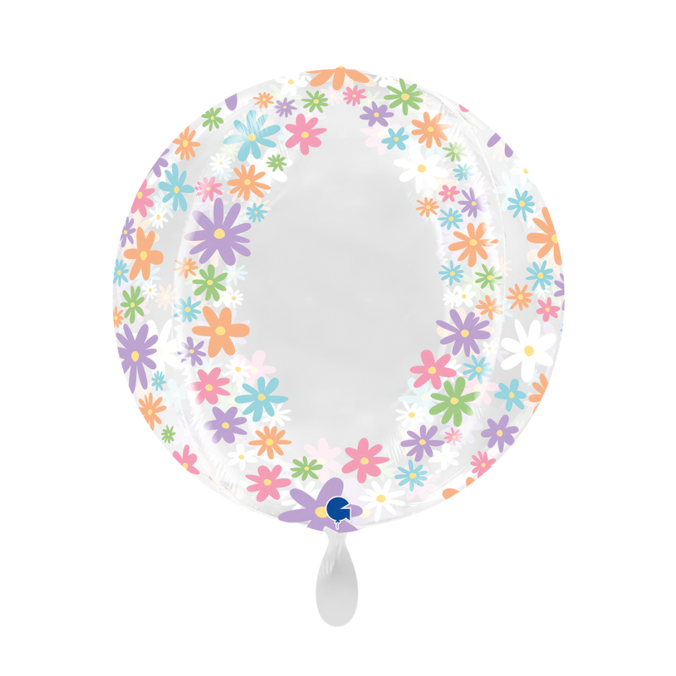 1 Balloon 4D XXL - Globe - Transparent Colorful Daisies