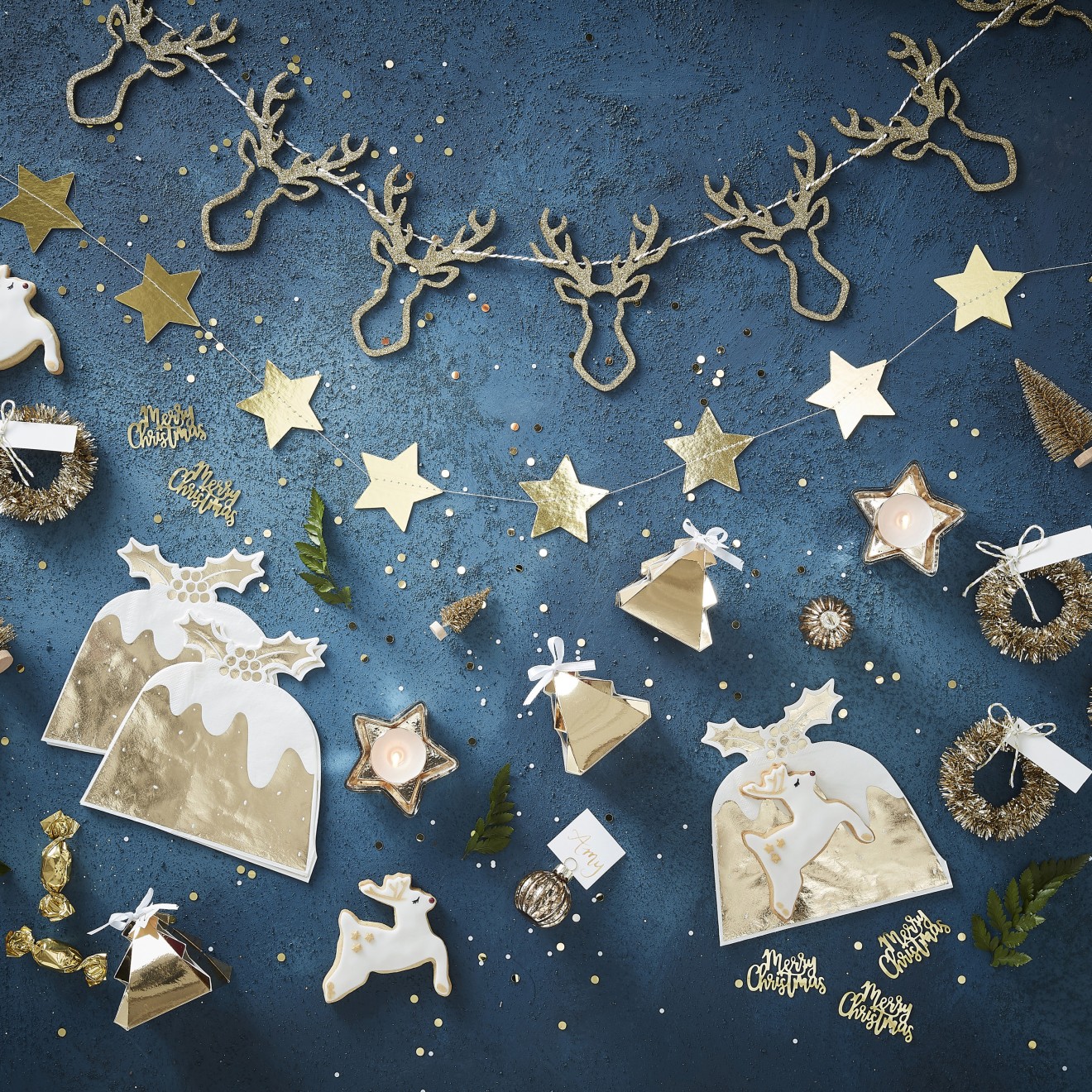 1 Garland - Gold Foiled Star