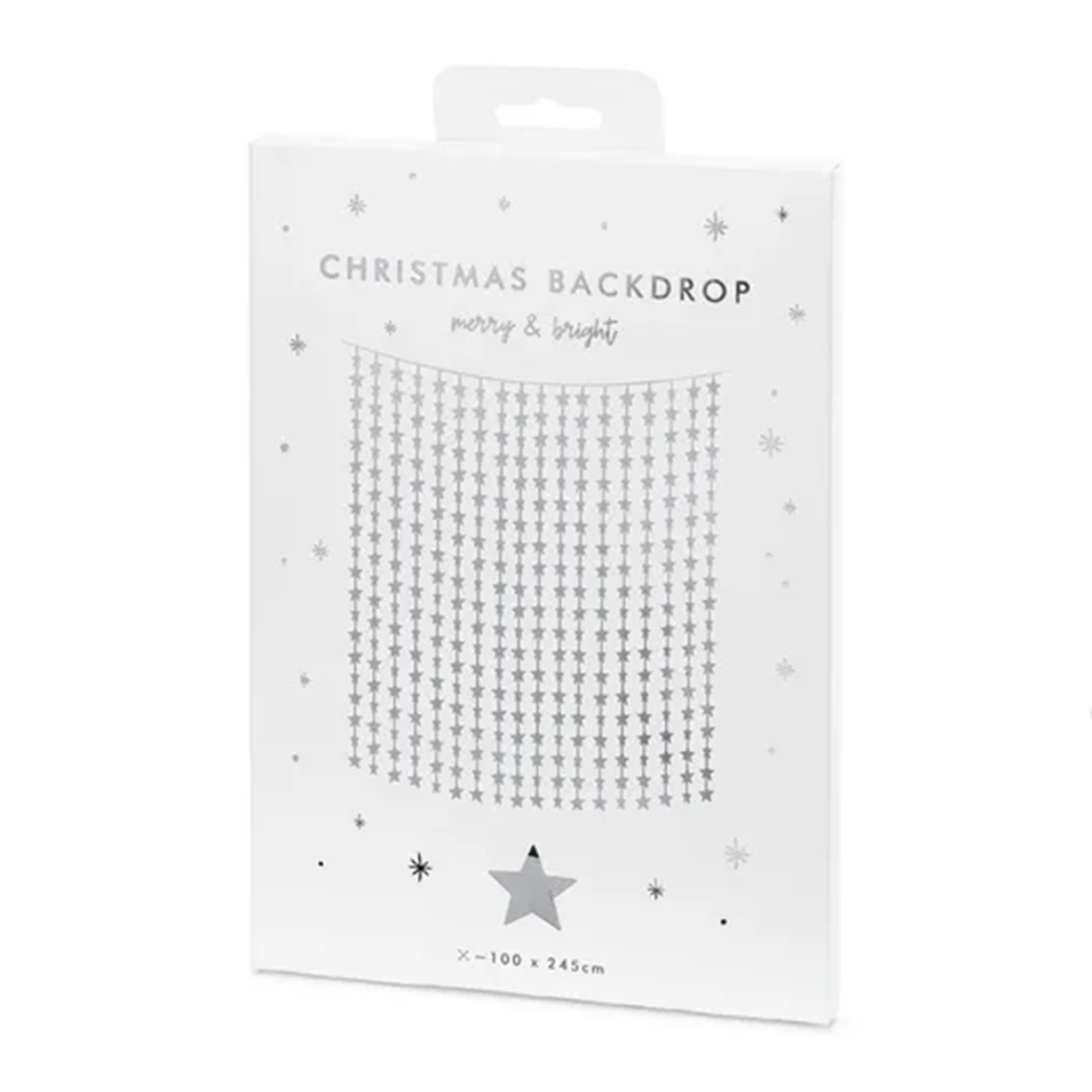 1 Glittervorhang - 2,5m - Silver Stars