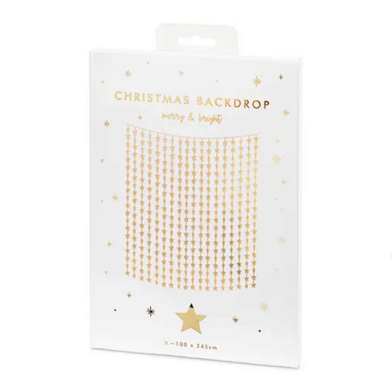 1 Glittervorhang - 2,5m - Golden Stars