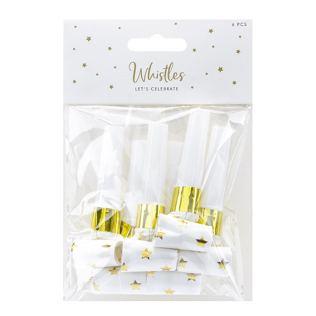 6 Partytröten - Golden Stars