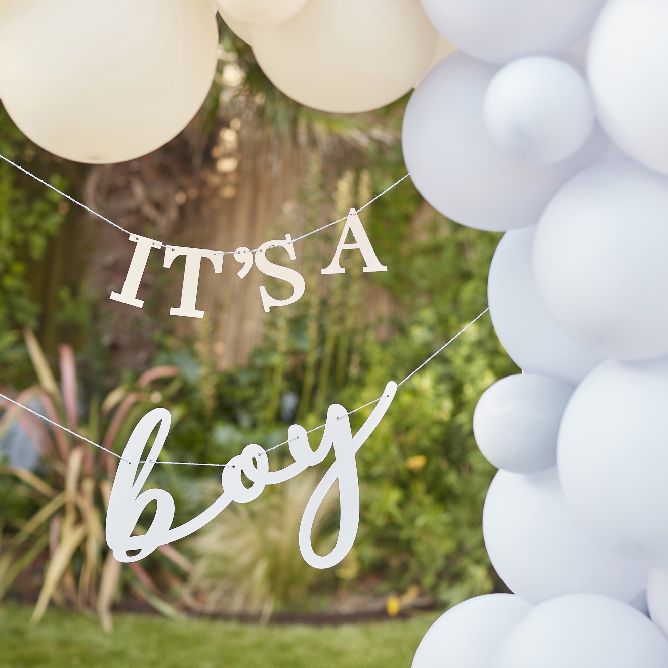 1 Eco Bunting - It's A Boy - White & Blue