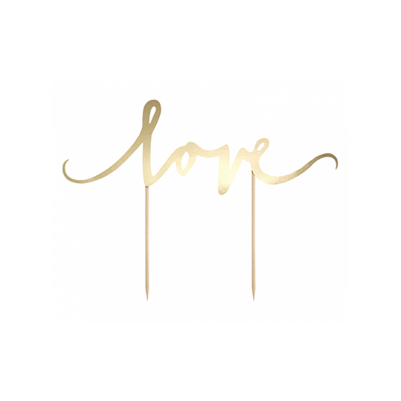 1 Cake Topper - Love - Gold