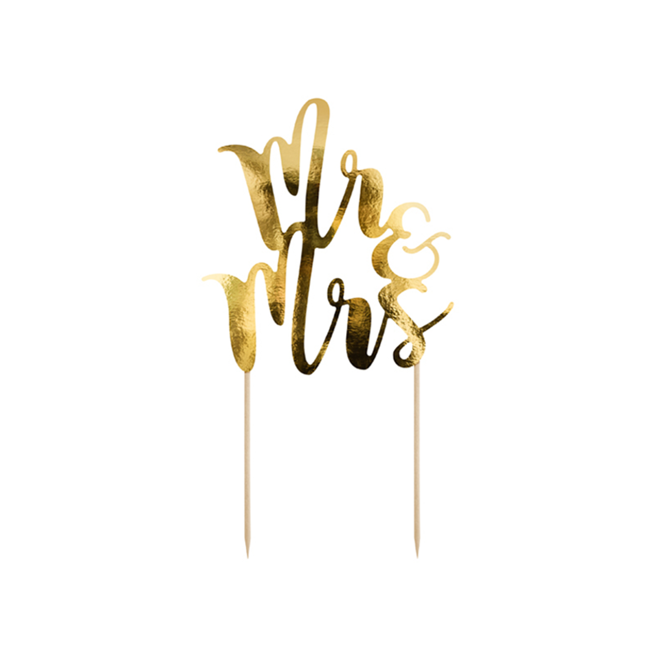 1 Cake Topper - Mr & Mrs - Gold