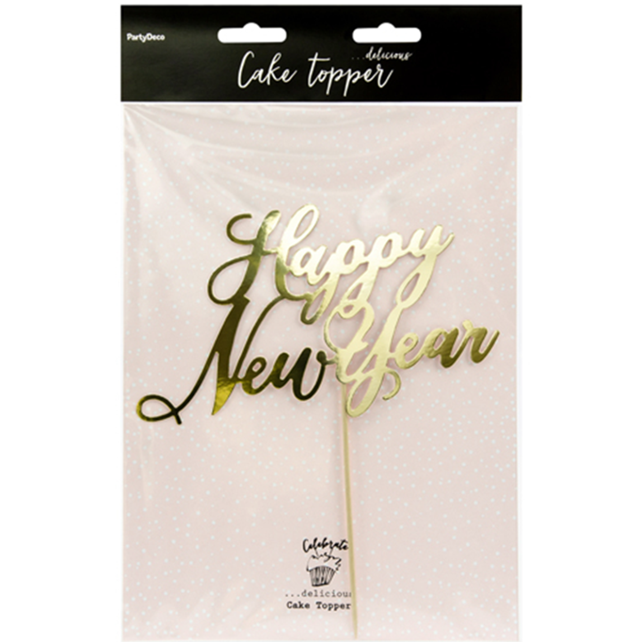 1 Cake Topper - Happy New Year - Gold