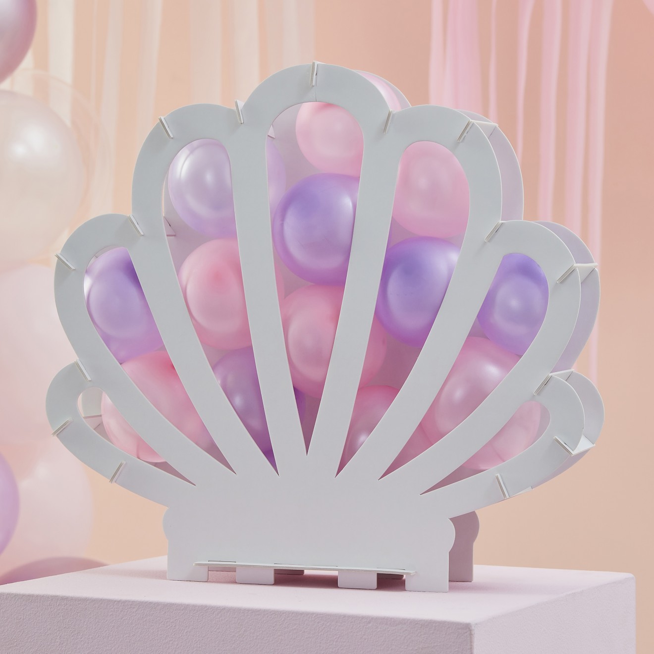 1 Balloon Mosaic - Shell Shaped with Balloons - Pink and Lilac