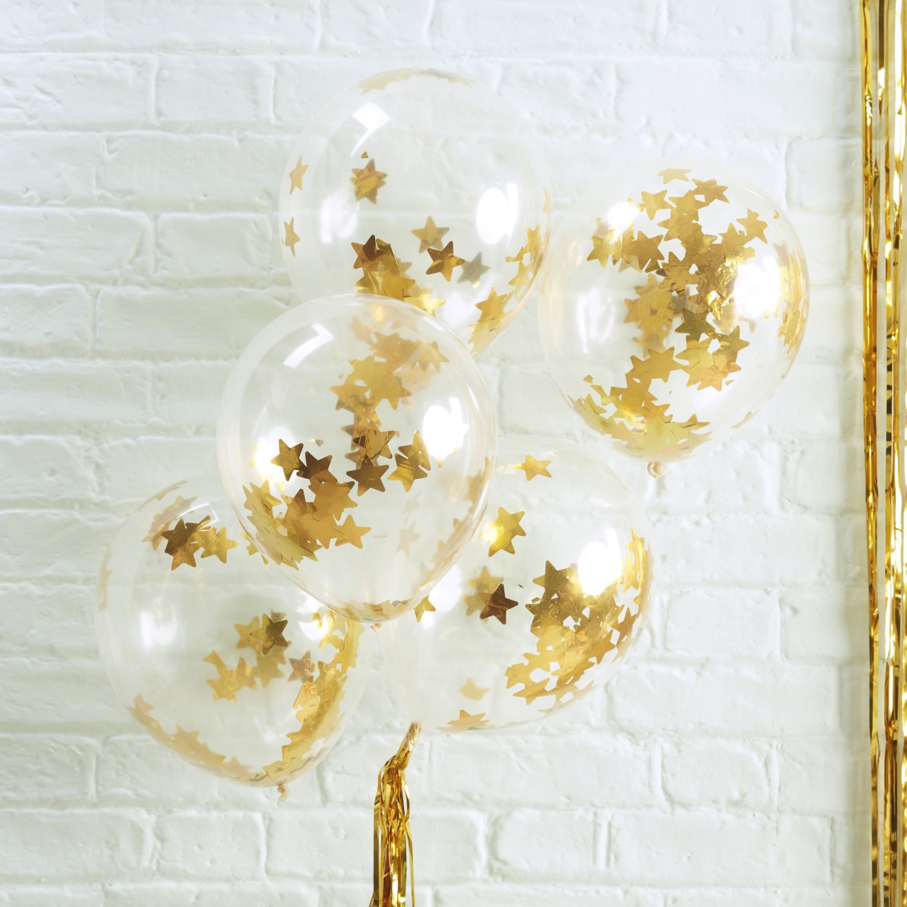 5 Balloon - Confetti - Gold Star
