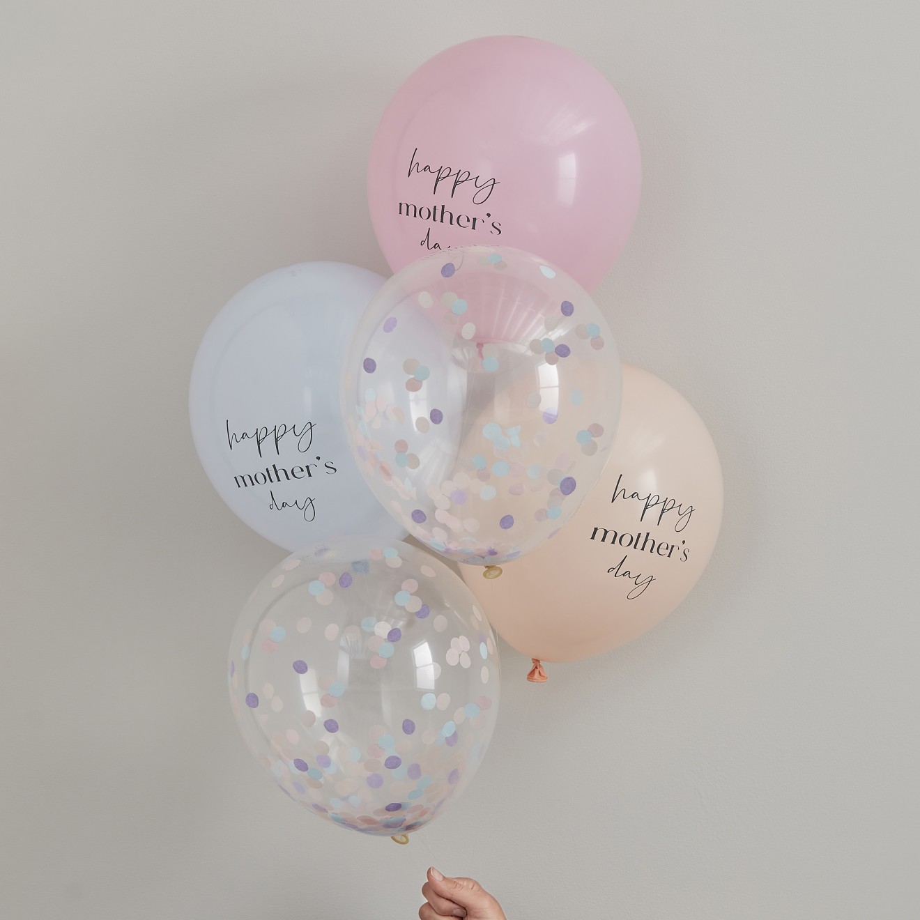 Balloons - 5 Pack Happy Mother's Day - Printed and Confetti Balloons