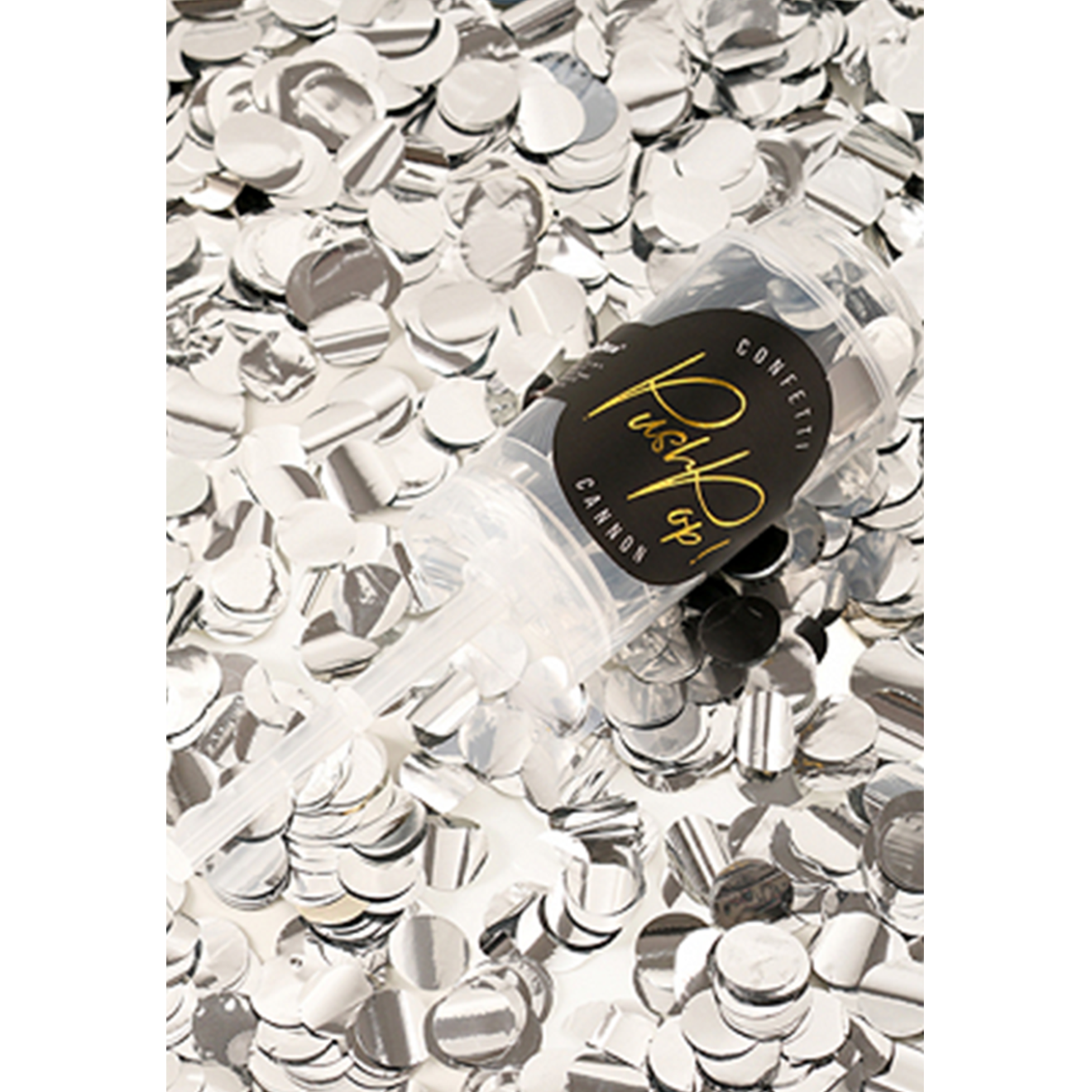 1 Konfetti Push Pop - Silber