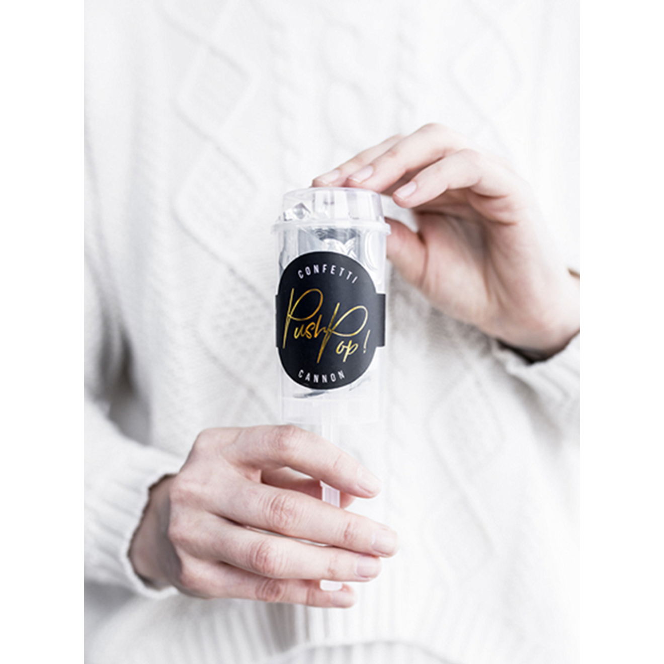 1 Konfetti Push Pop - Silber