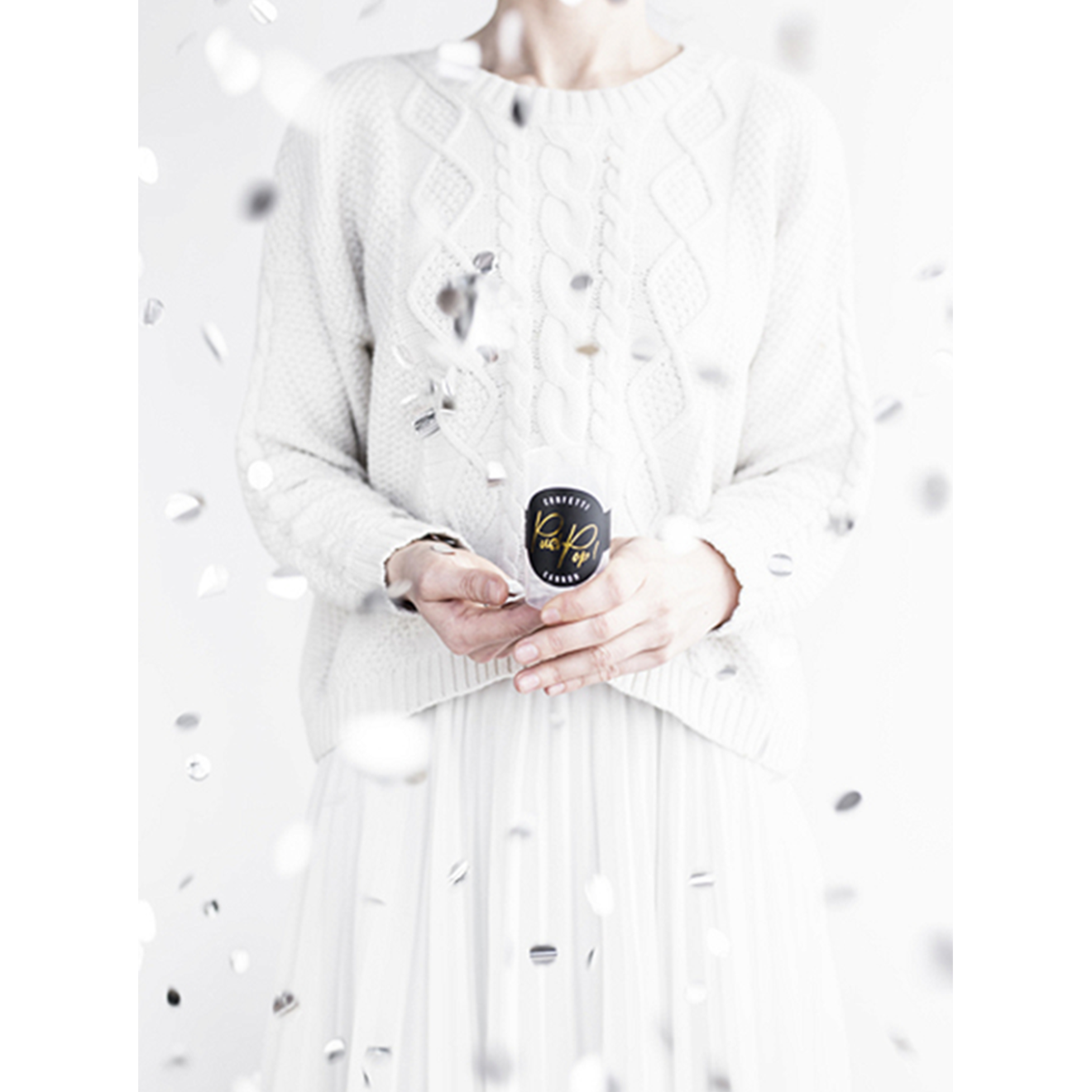 1 Konfetti Push Pop - Silber