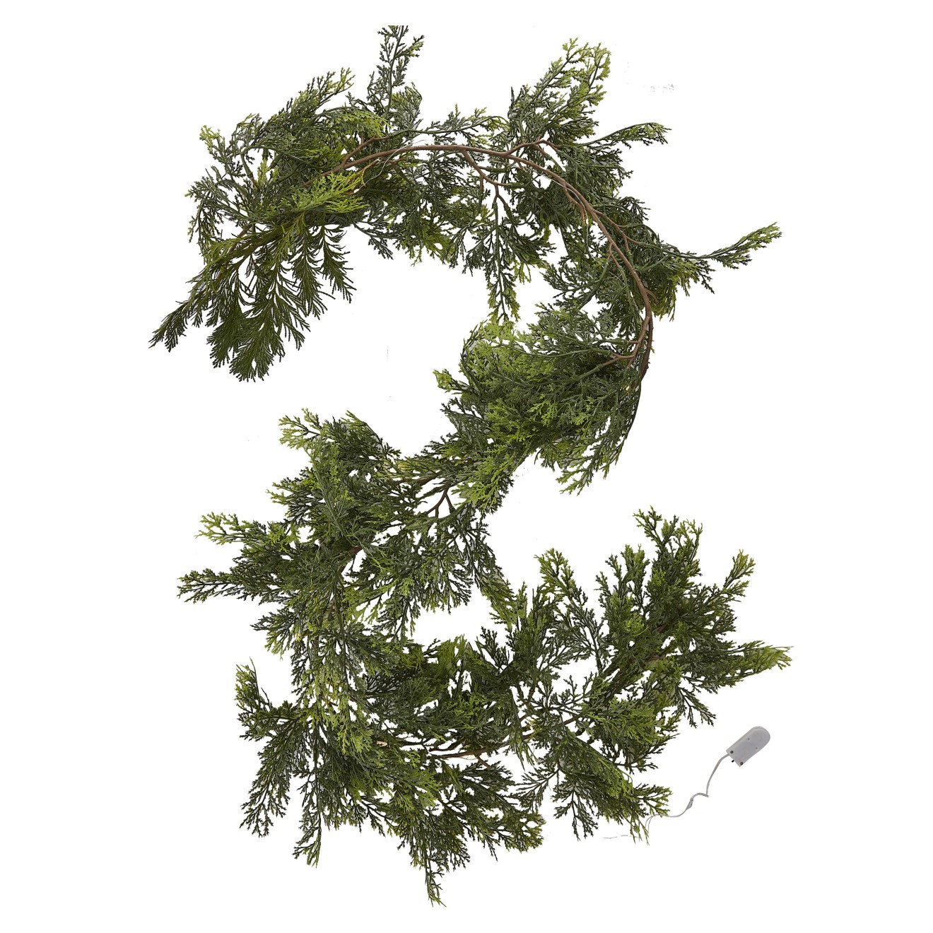1 Oversized Evergreen Garland - Cedar foliage with lights