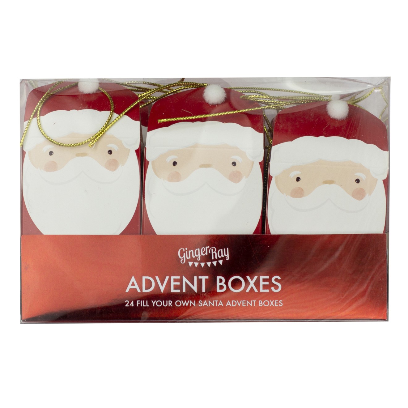 25 Advent Boxes - Santa Shaped