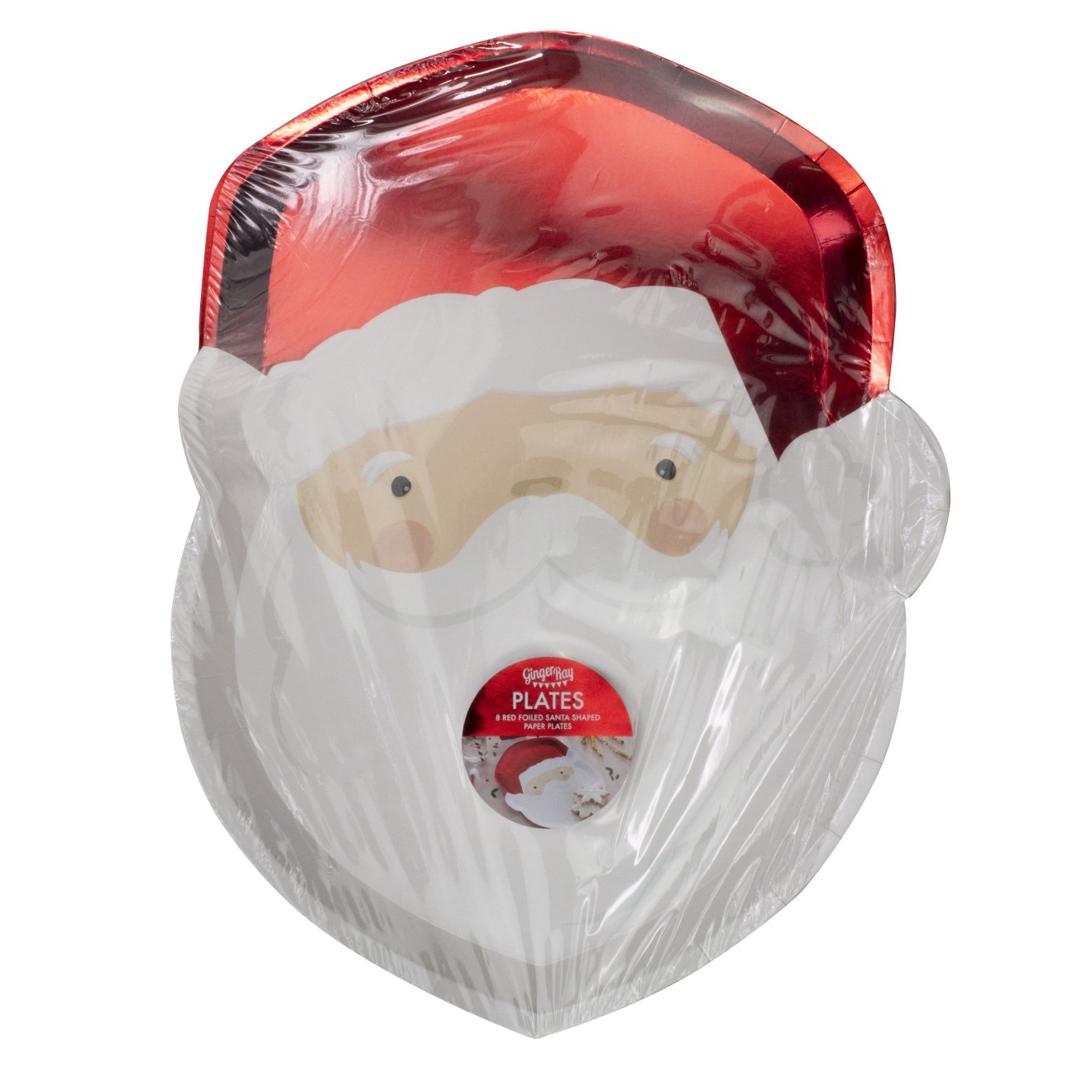 8 Paper Plates - Santa Shaped