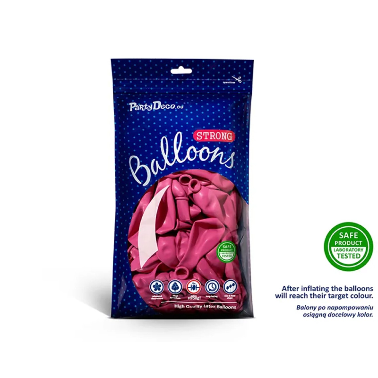 100 Luftballons - Ø 23cm - Pastell Hot Pink