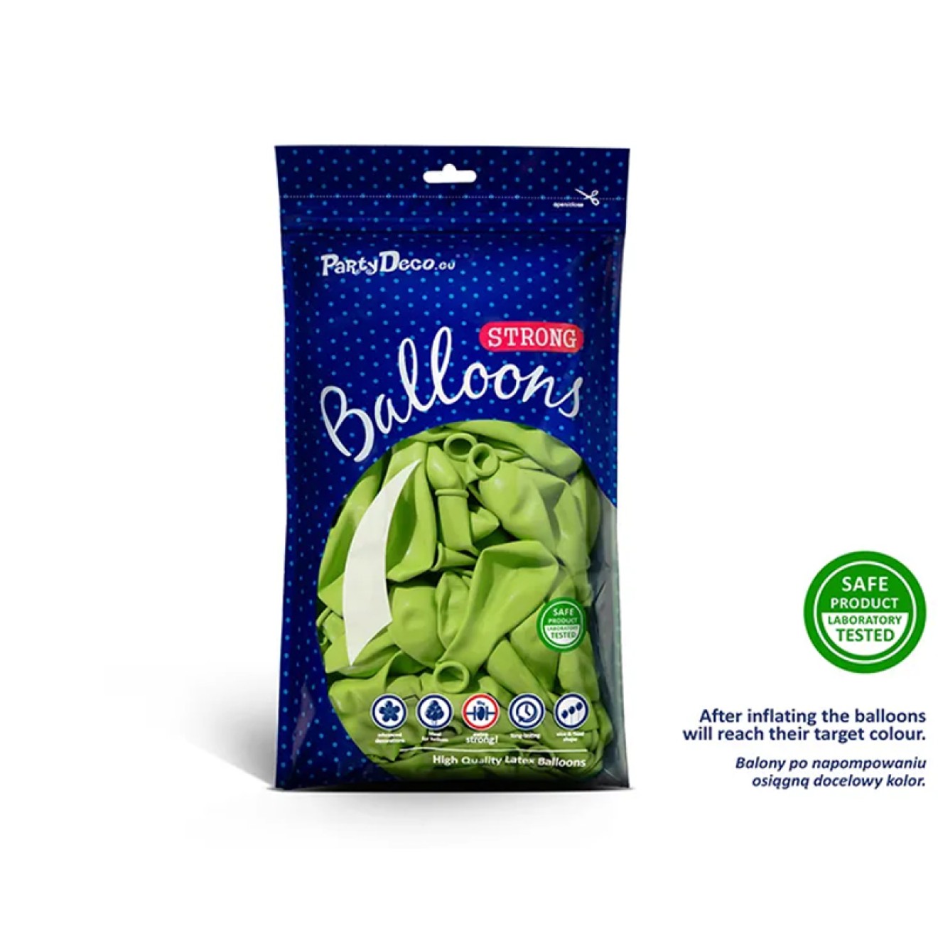 100 Luftballons - Ø 23cm - Pastell Lime Green