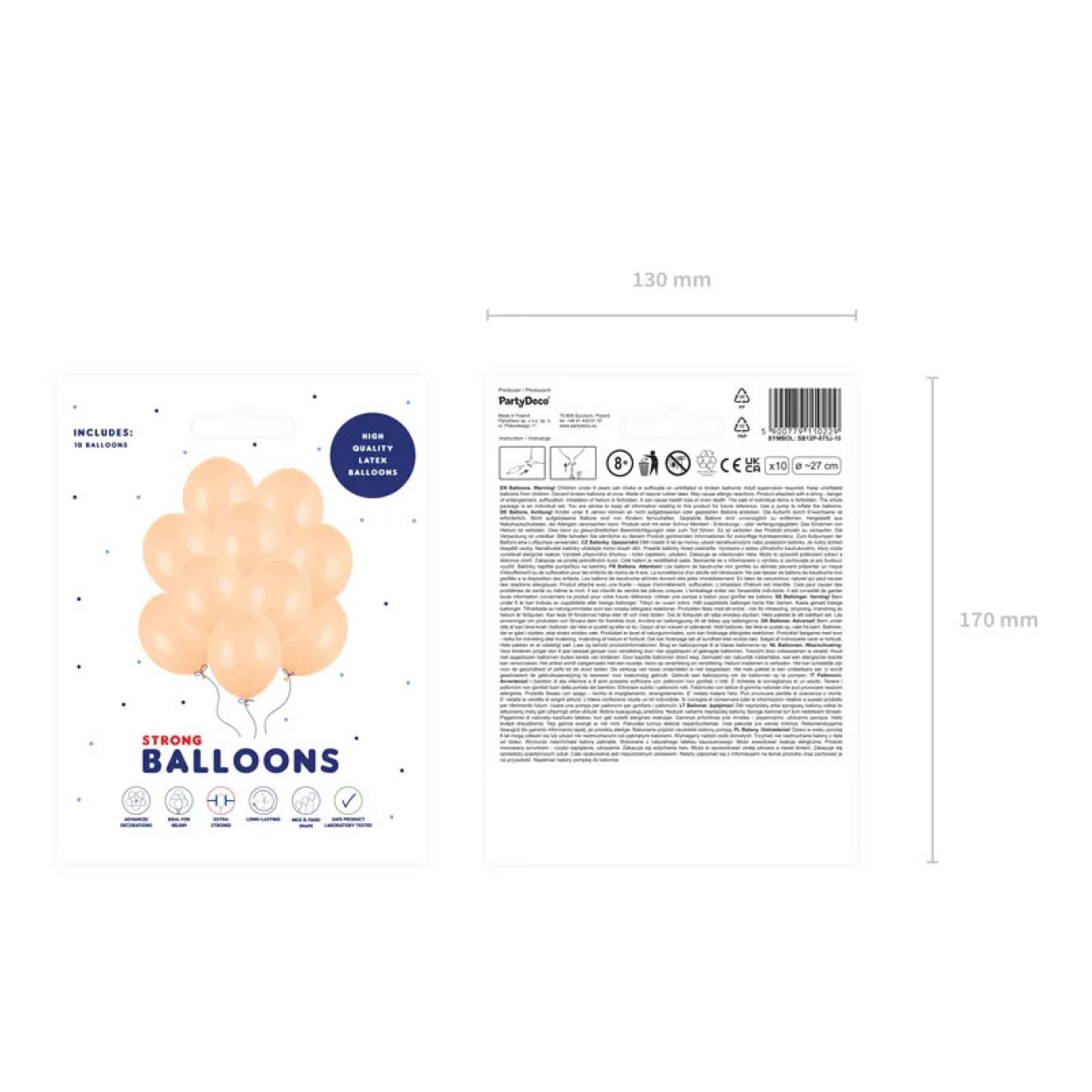 10 Luftballons - Ø 27cm - Pastell Light Peach