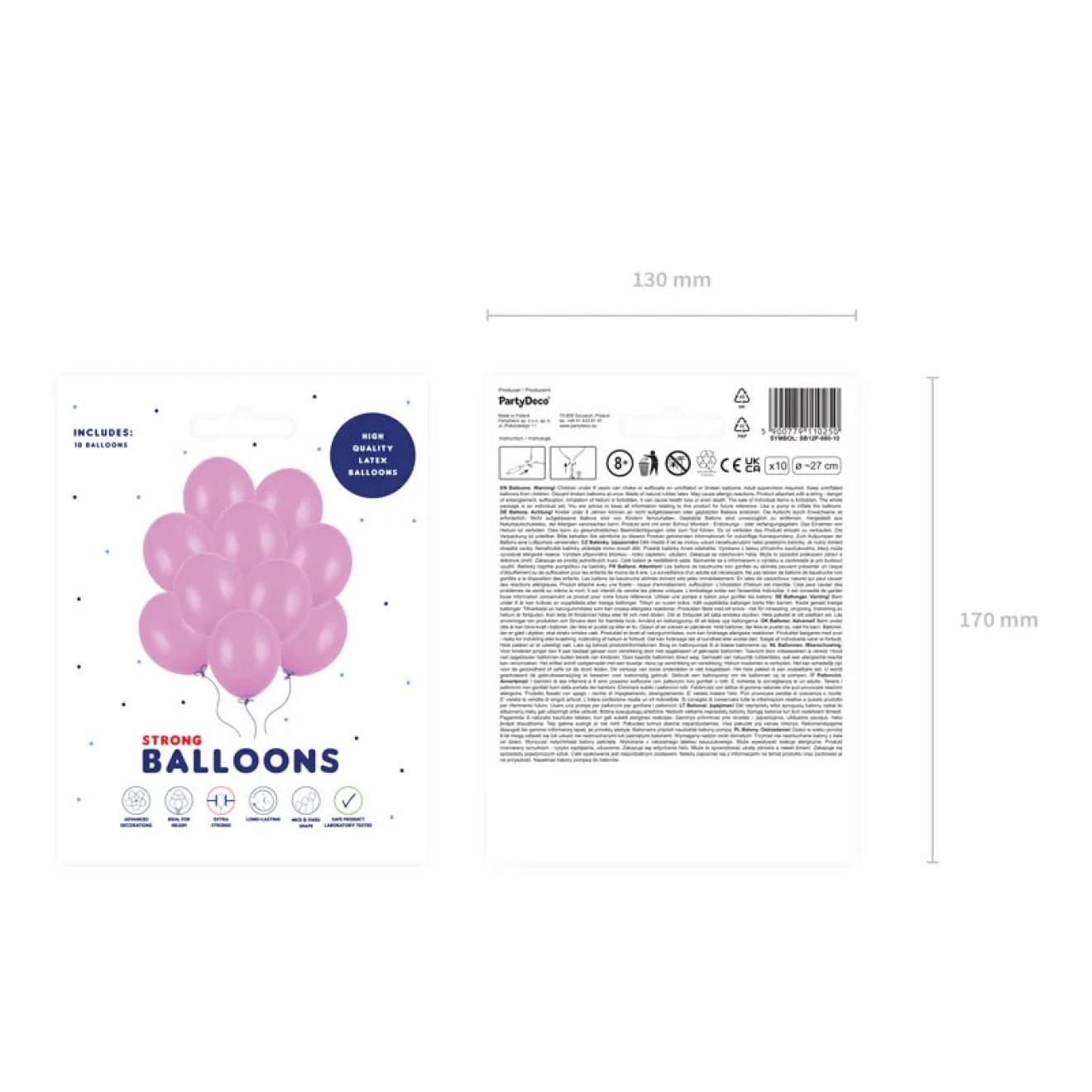 10 Luftballons - Ø 27cm - Pastell Fuchsia