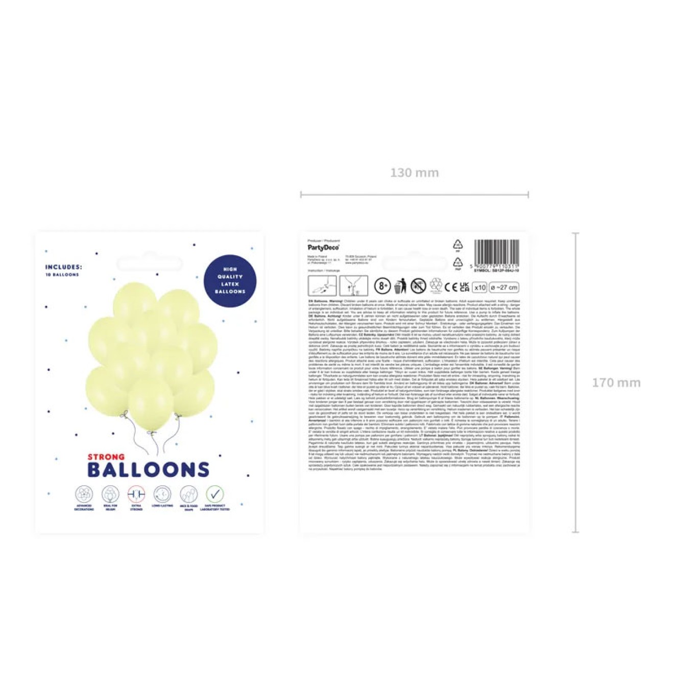 10 Luftballons - Ø 27cm - Pastell Light Yellow