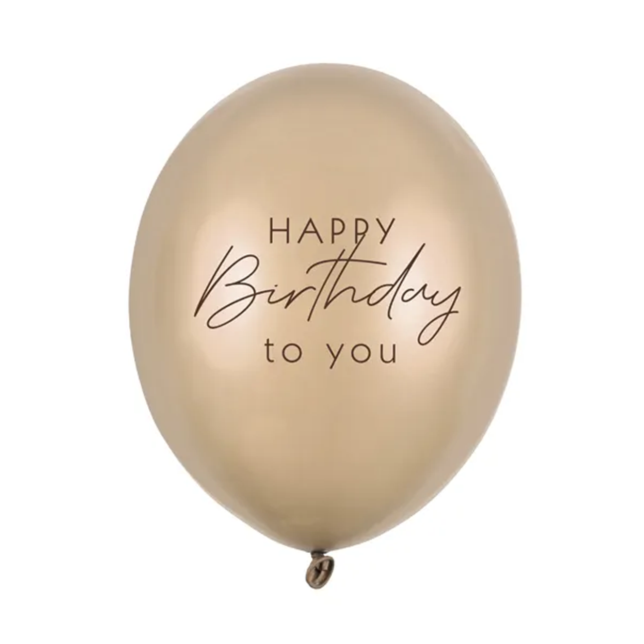 6 Motivballons - Ø 30 cm - Happy Birthday to you - Metallic Cold Gold