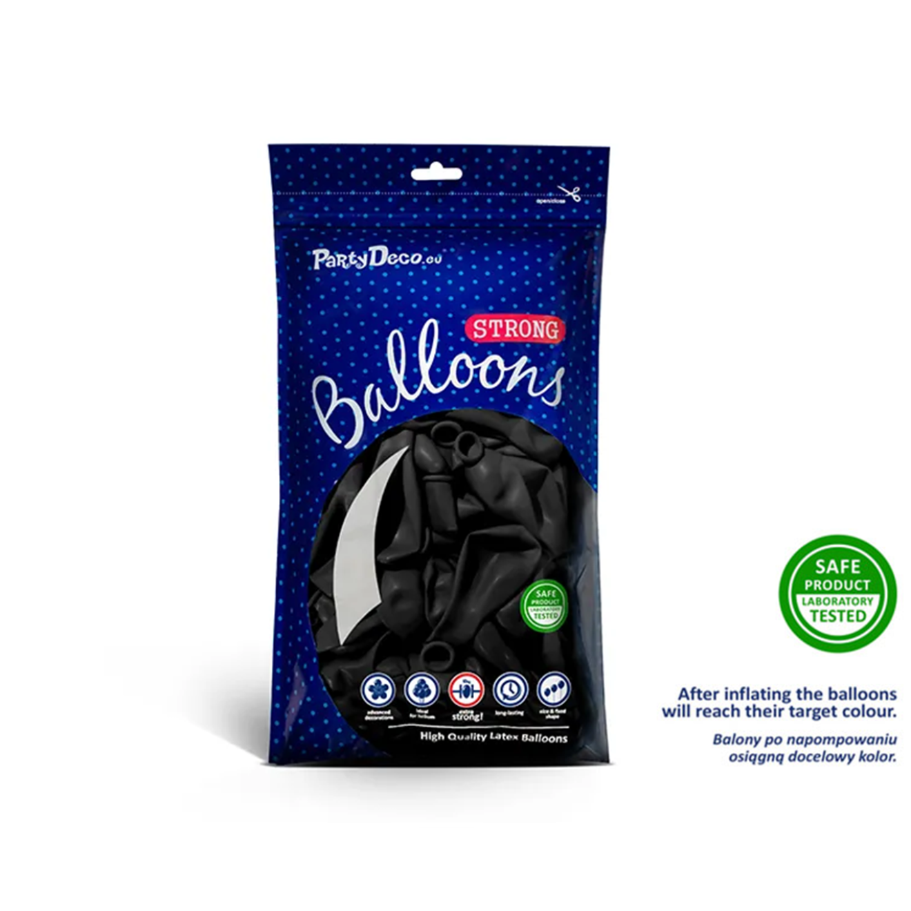 100 Miniballons - Ø 12cm - Schwarz