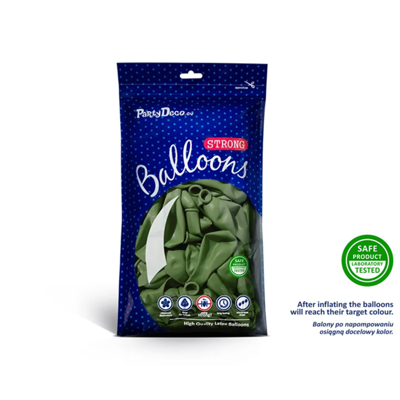 100 Miniballons - Ø 12cm - Pastel Rosemary Green