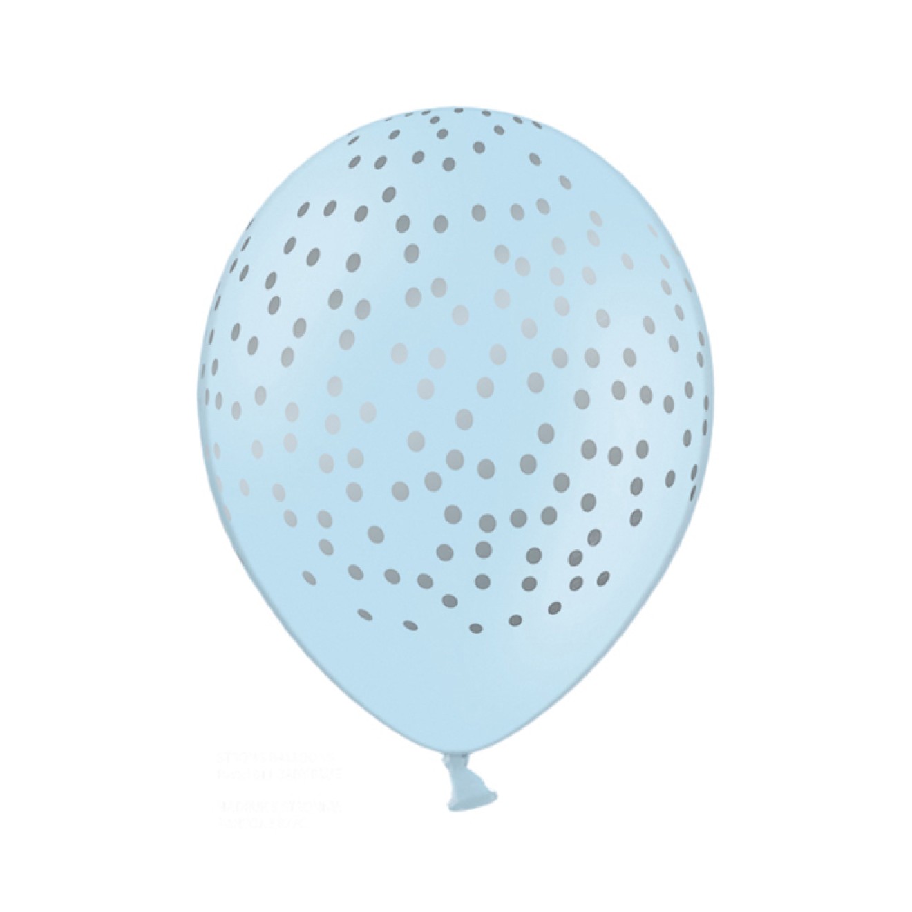 6 Motivballons - Ø 30cm - Dots - Hellblau & Silber