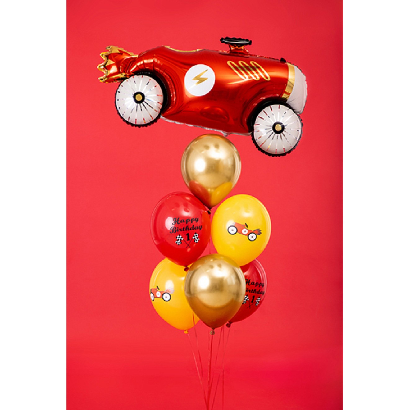 6 Motivballons - Ø 30cm - SET - 1st Birthday Racing