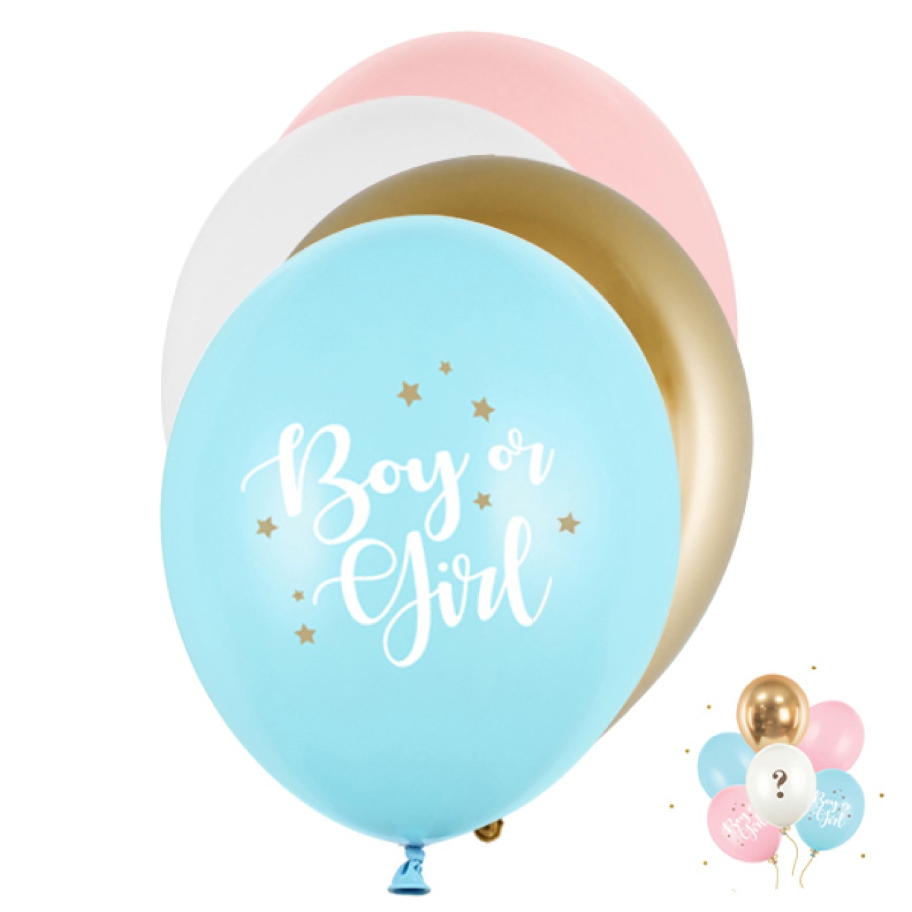 6 Motivballons - Ø 30cm - SET - Boy or Girl