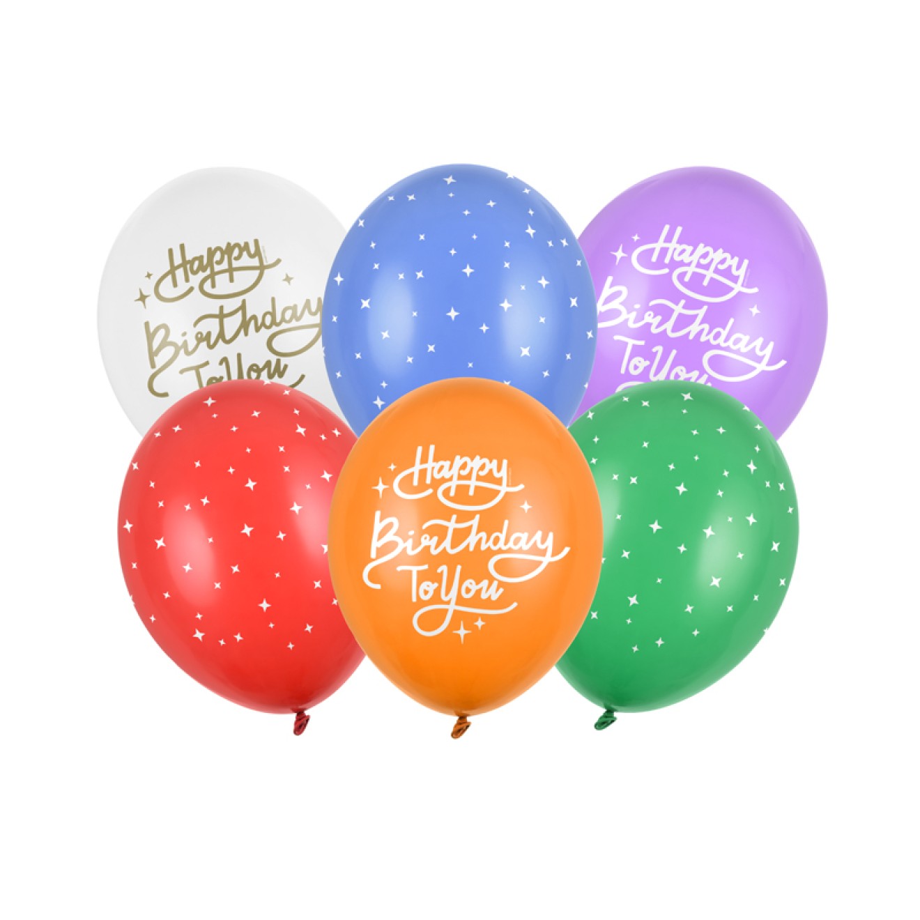 6 Motivballons - Ø 30cm - Happy Birthday to You