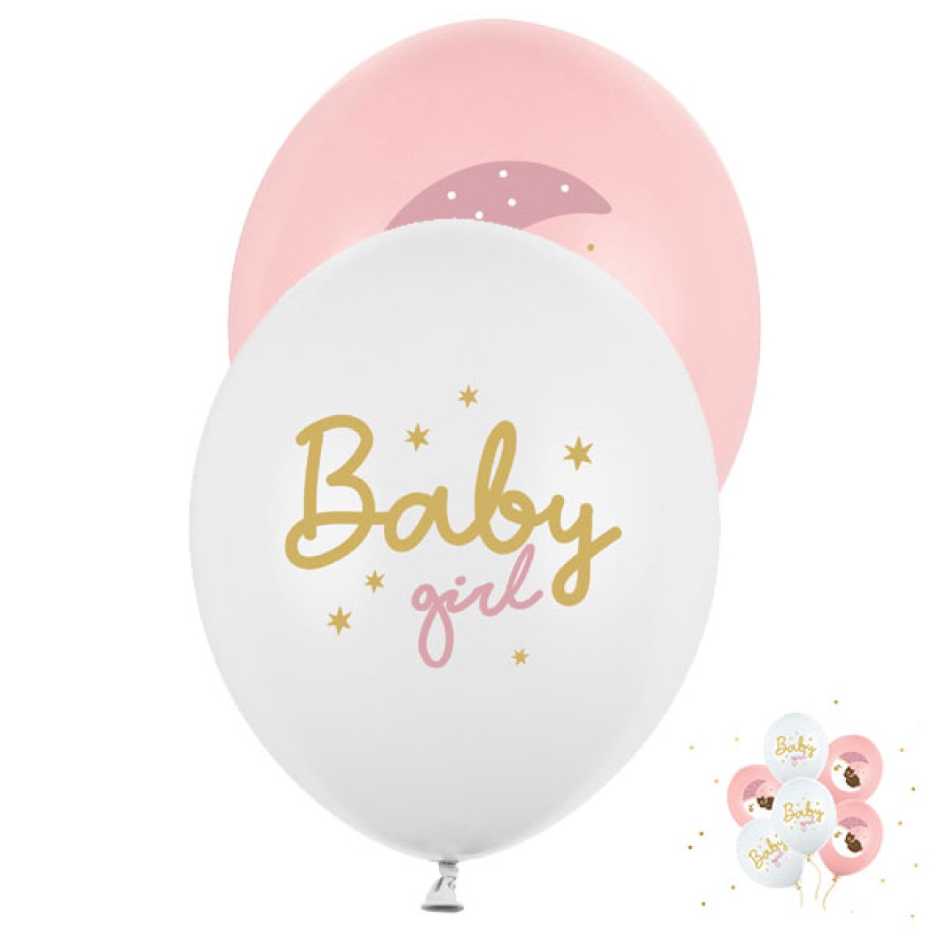 6 Motivballons - Ø 30 cm - Baby girl
