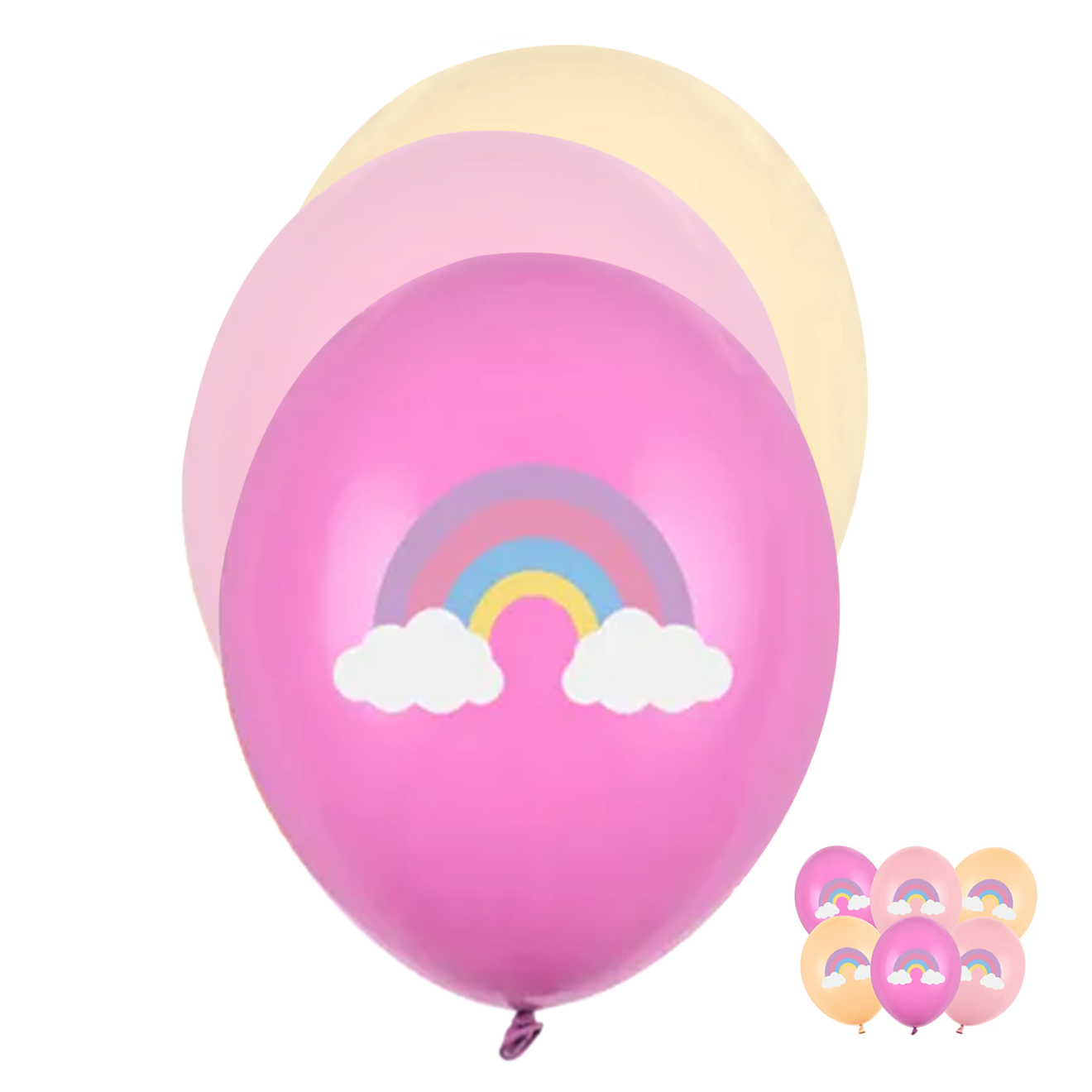 6 Motivballons - Ø 30cm - Rainbow